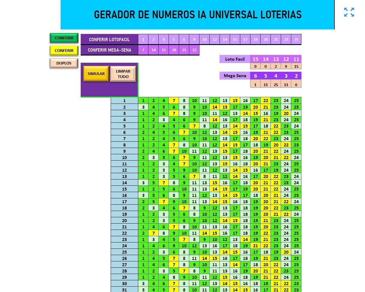 LOTO MULT GERADOR - Todas as Loterias